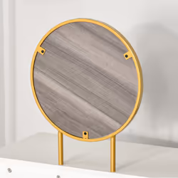 HOMCOM Modern Dressing Table w/ 2 Drawers Round Mirror for Bedroom White - Additional view 7