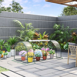 Outsunny Tunnel Greenhouse Grow House Steel Frame PVC Clear 200x100x80 cm