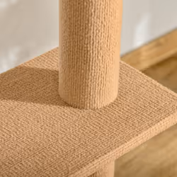 PawHut 260cm Floor To Ceiling Cat Tree Kitten Tower w/ Adjustable Height - Brown - Additional view 7