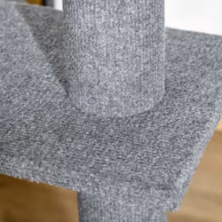PawHut 260cm Floor To Ceiling Cat Tree Kitten Tower w/ Adjustable Height - Grey - Additional view 7