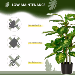HOMCOM Artificial Evergreen Tree Fake Plant in Pot Indoor Decor