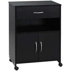 Vinsetto Mobile Printer Stand w/ Storage Shelf Universal Wheels Black