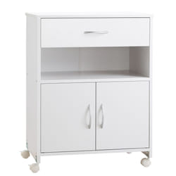Vinsetto Mobile Printer Stand w/ Storage Shelf Universal Wheels White