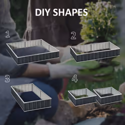 Outsunny Metal Raised Garden Bed No Bottom DIY Large Planter Box w/ Gloves - Additional view 4