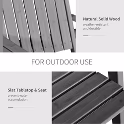 Outsunny 2-Seater Wooden Garden Bench with Armrest, Grey - Additional view 5