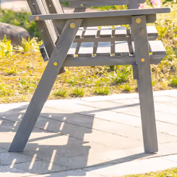 Outsunny 2-Seater Wooden Garden Bench with Armrest, Grey - Additional view 7
