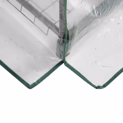 Outsunny 5 Tier Mini Greenhouse Grow House w/ Roll Up Door, Green - Additional view 5