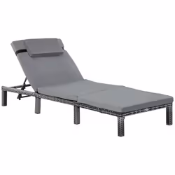 Outsunny Garden Rattan Furniture Recliner Lounger Sun Reclining Daybed Patio - Additional view 8