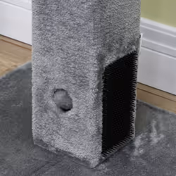 PawHut Cat Scratching Post Scratcher Climber w/ Carpet Base Hanging Toy - Grey - Additional view 6