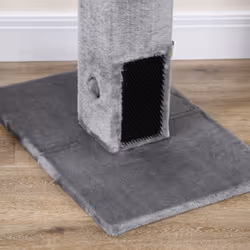 PawHut Cat Scratching Post Scratcher Climber w/ Carpet Base Hanging Toy - Grey - Additional view 7
