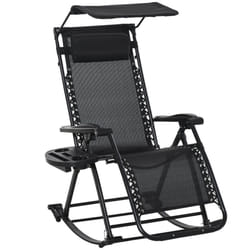 Outsunny Folding Recliner Chair Lounge Rocker Zero-Gravity Black