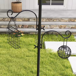 Pawhut Bird Feeding Station Kit Wild Bird Feeder Pole w/ 6 Hooks 4 Prong Bases - Additional view 6