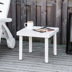 Outsunny Garden End Table Outdoor Square Accent Coffee Table for Drink Snack