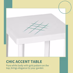 Outsunny Garden End Table Outdoor Square Accent Coffee Table for Drink Snack