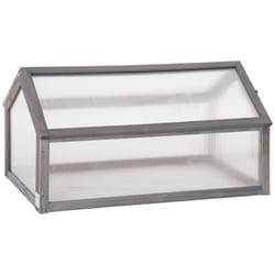 Outsunny Wooden Cold Frame Greenhouse Polycarbonate Grow House Grey