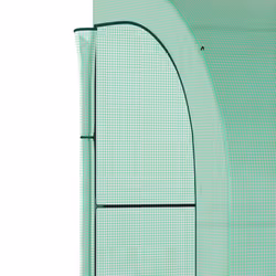 Outsunny Walk-In Tunnel Wall Greenhouse with Windows and Doors, 2 Tiers - Additional view 5
