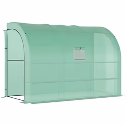 Outsunny Walk-In Tunnel Wall Greenhouse with Windows and Doors, 2 Tiers - Additional view 7