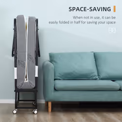 HOMCOM Folding Bed with 10cm Mattress, Portable Foldable Guest Bed with Wheels