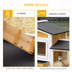 PawHut Rabbit Hutch, 2-Tier Guinea Pig Hutch, w/ Two Runs, Pull-Out Tray - Additional view 5