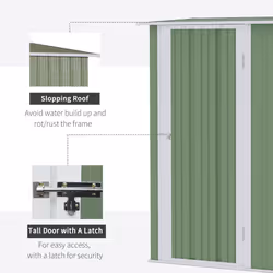 Outsunny Outdoor Storage Shed Steel Garden Shed w/ Lockable Door