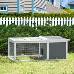 PawHut Rabbit Hutch Animal Cage Pet Run Cover, with Water-resistant Asphalt Roof