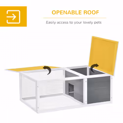 PawHut Rabbit Hutch Animal Cage Pet Run Cover, with Water-resistant Asphalt Roof