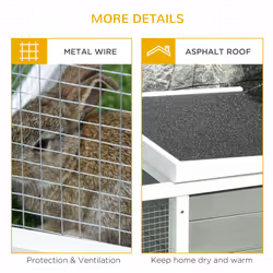 PawHut Rabbit Hutch Animal Cage Pet Run Cover, with Water-resistant Asphalt Roof - Additional view 4