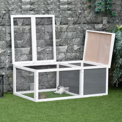 PawHut Rabbit Hutch Animal Cage Pet Run Cover, with Water-resistant Asphalt Roof - Additional view 5