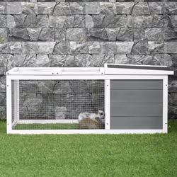 PawHut Rabbit Hutch Animal Cage Pet Run Cover, with Water-resistant Asphalt Roof - Additional view 7