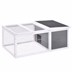 PawHut Rabbit Hutch Animal Cage Pet Run Cover, with Water-resistant Asphalt Roof - Additional view 8
