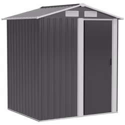 Outsunny 5ft x 4.3ft Outdoor Metal Storage Shed with Sliding Door Sloped Roof - Additional view 8