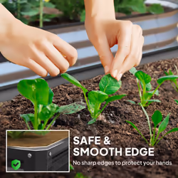 Outsunny Raised Garden Bed Metal Patio Backyard Flower Vegetable Planter Grey
