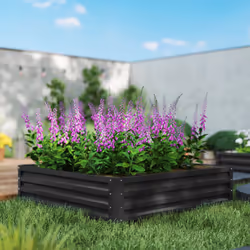 Outsunny Raised Garden Bed Metal Patio Backyard Flower Vegetable Planter Grey - Additional view 6