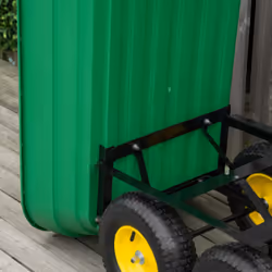 Outsunny 125L Garden Cart Trolley Dump Wheelbarrow Trailer Truck 4 Wheels Green