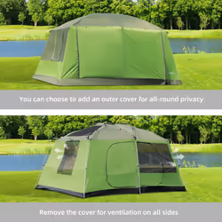 Outsunny Two Room Dome Tent Camping Shelter w/ Porch and Portable Carry Bag - Additional view 4