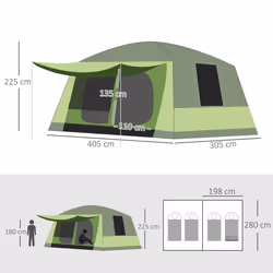 Outsunny Two Room Dome Tent Camping Shelter w/ Porch and Portable Carry Bag - Additional view 8