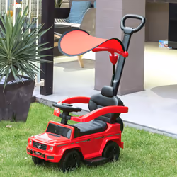 HOMCOM Kids Ride-on Push Car 3 in 1 Benz G350 Baby Floor Slider Walker, Red