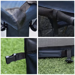 PawHut Folding Pet Carrier Bag House W/ Cushion Storage, Dark Blue 60x41.5x41cm - Additional view 4