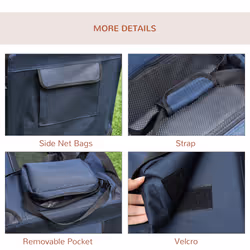PawHut Folding Pet Carrier Bag House W/ Cushion Storage, Dark Blue 60x41.5x41cm - Additional view 7