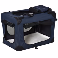 PawHut Folding Pet Carrier Bag House W/ Cushion Storage, Dark Blue 60x41.5x41cm - Additional view 8