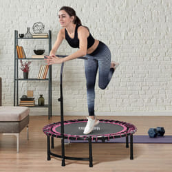 HOMCOM Trampoline Outdoor Bouncer Jumper Adjustable Handle, Pink