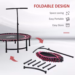 HOMCOM Trampoline Outdoor Bouncer Jumper Adjustable Handle, Pink - Additional view 11