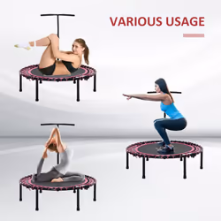HOMCOM Trampoline Outdoor Bouncer Jumper Adjustable Handle, Pink - Additional view 5