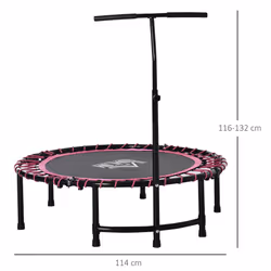 HOMCOM Trampoline Outdoor Bouncer Jumper Adjustable Handle, Pink - Additional view 8