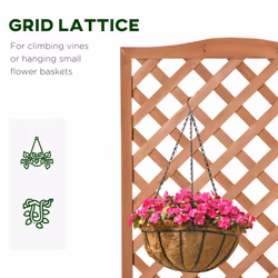 Outsunny Garden Wooden Planter Box with Trellis Flower Raised Bed Brown