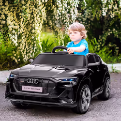 HOMCOM 12V Kids Electric Ride-On Car/ w Remote Control, Lights, Music - Black