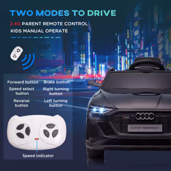 HOMCOM 12V Kids Electric Ride-On Car/ w Remote Control, Lights, Music - Black - Additional view 4