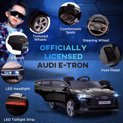 HOMCOM 12V Kids Electric Ride-On Car/ w Remote Control, Lights, Music - Black - Additional view 5