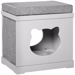 PawHut Cat House Bed Kitten Cave Cube Indoor w/Soft Cushion Sisal Scratching Pad - Additional view 8