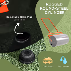 Outsunny Combination Push w/ 38L Sand or Water Garden Red